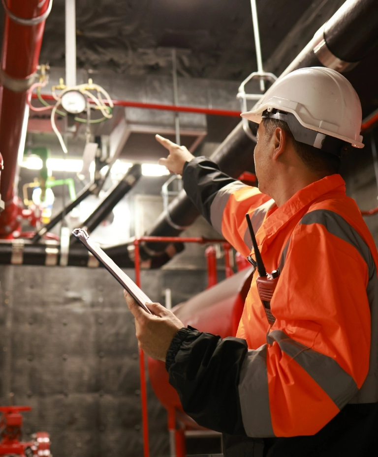 Mężczyzna wskazujący na&nbsp;licznik